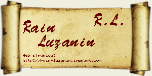 Rain Lužanin vizit kartica